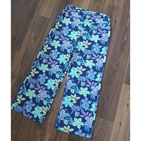 💙 Southwind Apparel Wide Leg Floral Athleisure Soft Stretchy Pants Size L/XL - Picture 5 of 8